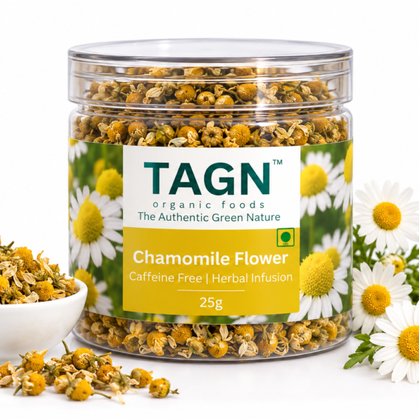 TAGN Organic Foods Chamomile Tea 50g | Pure Dried Chamomile Flowers